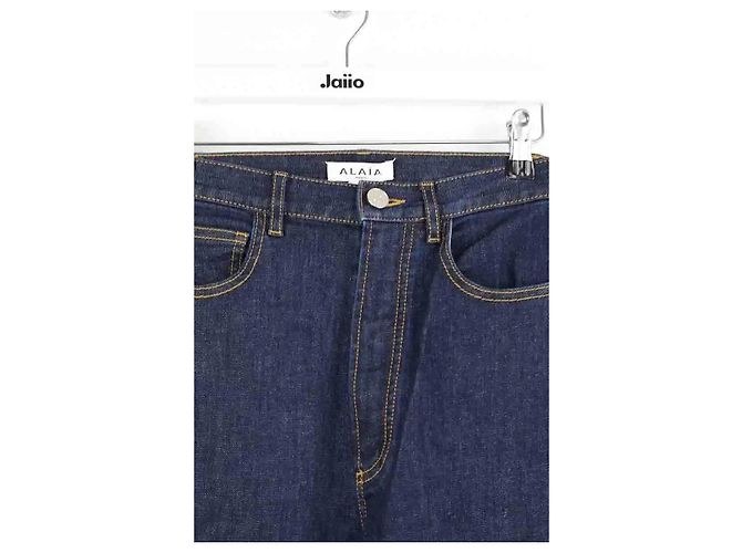 Alaïa Bootcut-Jeans aus blauer Baumwolle - Ansicht 2