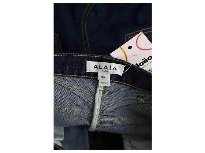 Alaïa Bootcut-Jeans aus blauer Baumwolle - Ansicht 5