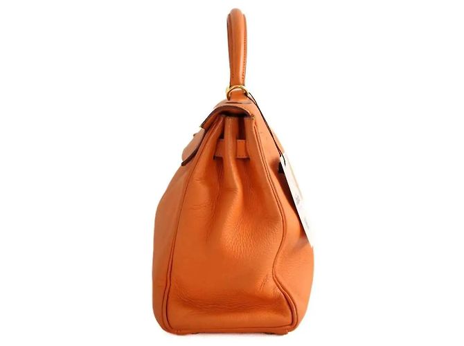 Borsa a mano Hermès Kelly 32 in pelle arancione - vista 3
