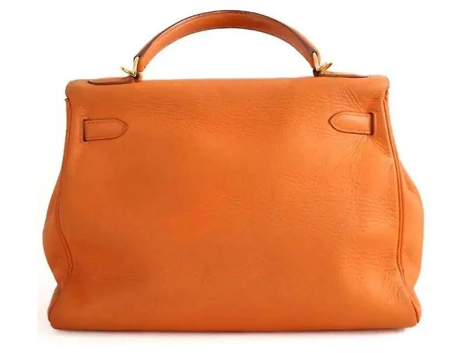 Borsa a mano Hermès Kelly 32 in pelle arancione - vista 4