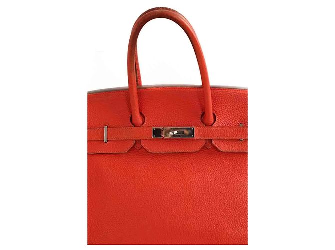 Hermès Birkin 35 in pelle Togo rossa Capucines Rosso - vista 2