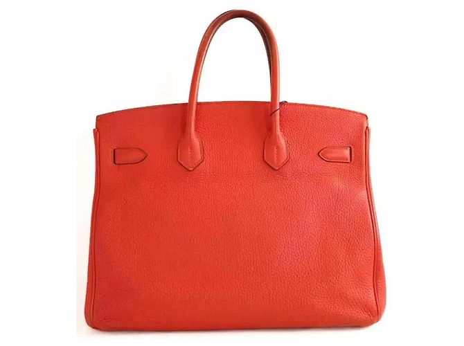 Hermès Birkin 35 in pelle Togo rossa Capucines Rosso - vista 4
