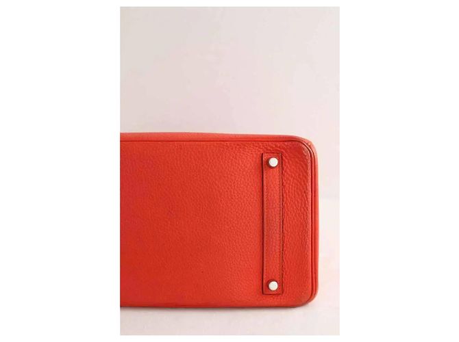 Hermès Birkin 35 in pelle Togo rossa Capucines Rosso - vista 6