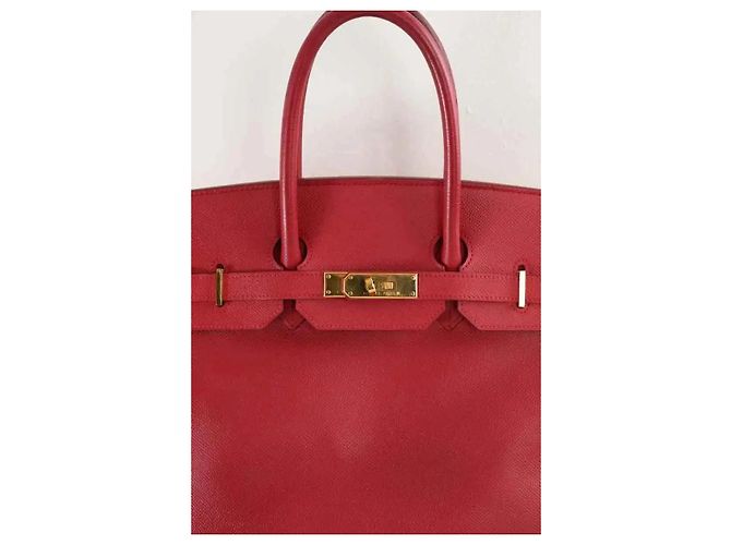Bolsa Hermès Birkin 35 em couro epsom vermelho - vista 2