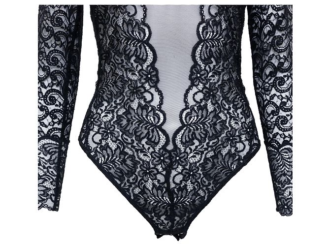 Autre Marque Body transparente bordado Marvel Preto - vista 5