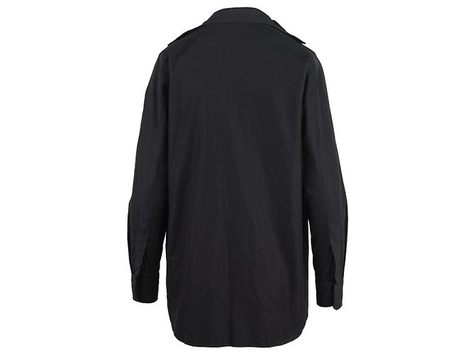 Autre Marque Camicia asimmetrica Diliborio in cotone nero oversize - vista 2