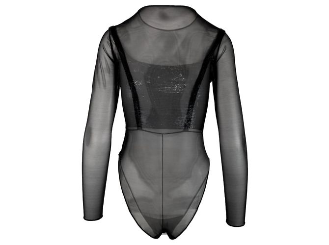 Autre Marque Leotardo semi-transparente con lentejuelas Negro - vista 2