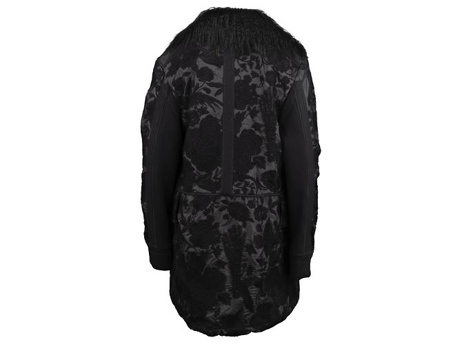 Autre Marque Diliborio Black Embroidered Coat with Eco-Fur - view 2