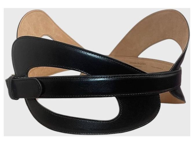 Ceinture Alexander McQueen noire T.85 Black - view 2