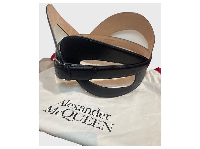 Ceinture Alexander McQueen noire T.85 Black - view 7
