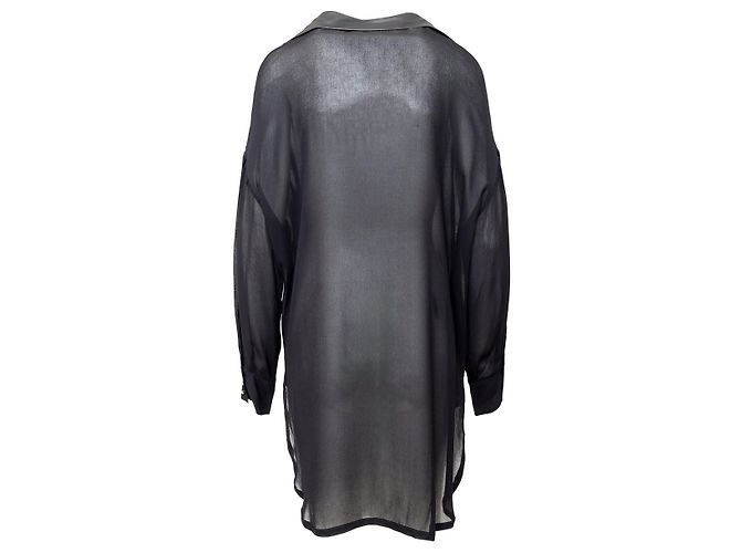 Autre Marque Gaetano Navarra Bluse aus schwarzem Leder - Ansicht 2