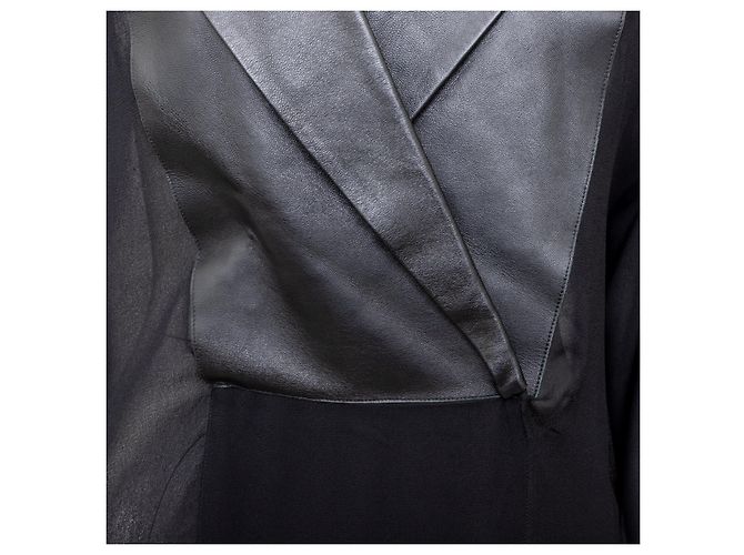 Autre Marque Gaetano Navarra Bluse aus schwarzem Leder - Ansicht 4