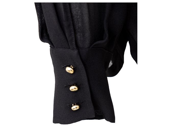 Autre Marque Gaetano Navarra Bluse aus schwarzem Leder - Ansicht 6