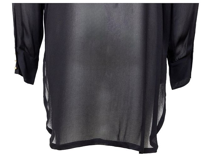 Autre Marque Gaetano Navarra Bluse aus schwarzem Leder - Ansicht 7