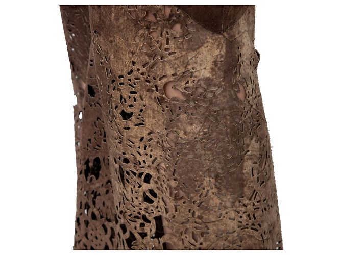 Calças de camurça com corte a laser Roberto Cavalli Marrom - vista 10