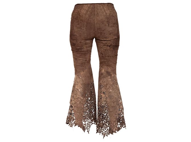 Calças de camurça com corte a laser Roberto Cavalli Marrom - vista 5