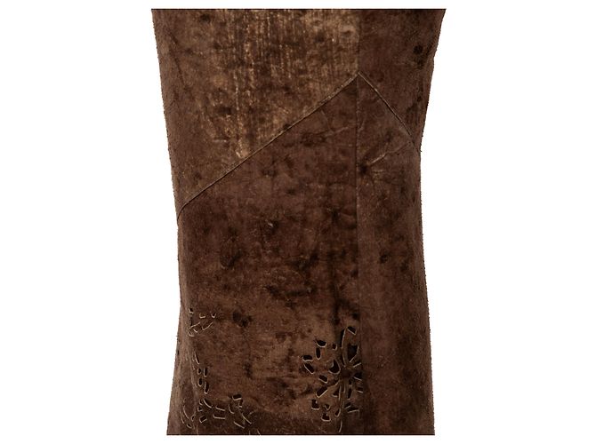 Calças de camurça com corte a laser Roberto Cavalli Marrom - vista 6