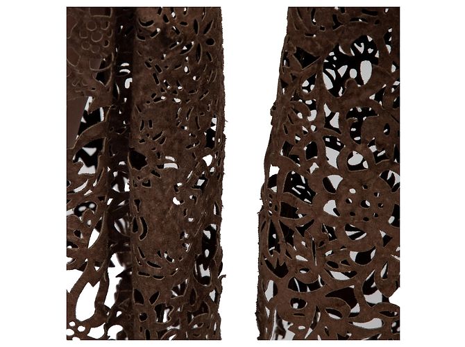 Calças de camurça com corte a laser Roberto Cavalli Marrom - vista 7