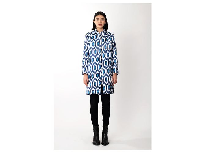 Autre Marque Moel Bosh Ikat Steppmantel Blau Weiß - Ansicht 2
