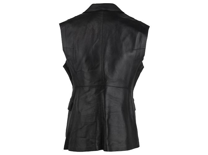 Autre Marque Lederweste Costume National Schwarz - Ansicht 2