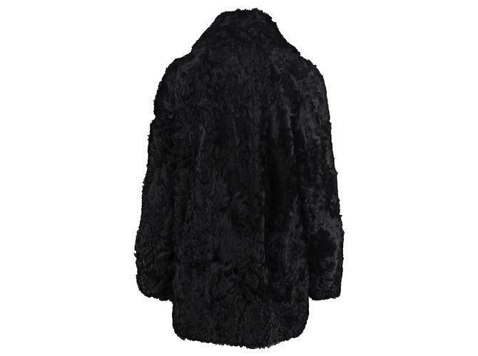 Autre Marque Cappotto in pelliccia Astrakhan nero Inès & Maréchal - vista 2