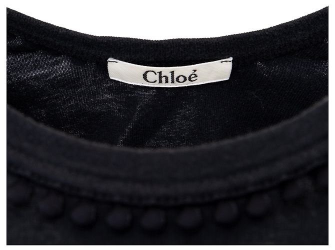 Chloé Ärmelloses Top aus schwarzer Baumwolle - Ansicht 4