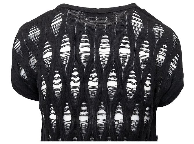 T-shirt Destroyed Alexander McQueen Preto - vista 4