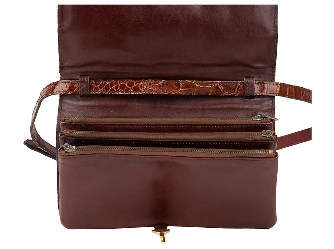 Autre Marque Borsa in pelle marrone Collection Privée - vista 4