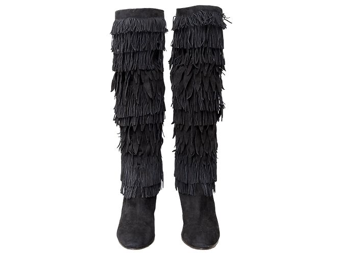 Botas con flecos Aquazzura Negro - vista 3