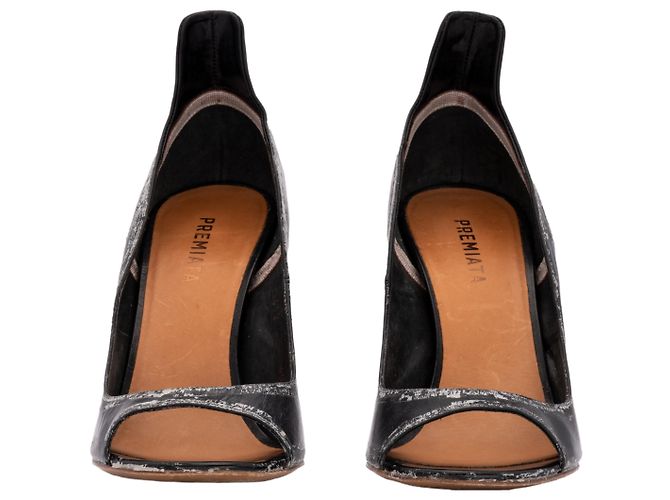 Autre Marque Décolleté aperte in pelle nera Premiata Nero - vista 2