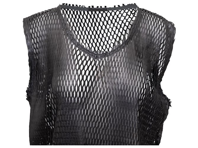 Autre Marque Cutulicult Leder-Longtop mit Cut-outs - Ansicht 4
