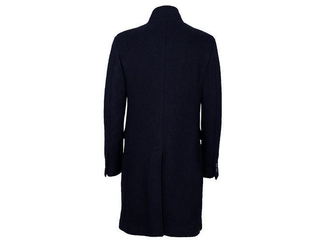 Autre Marque Doppelreihiger Strickmantel Blau - Ansicht 2