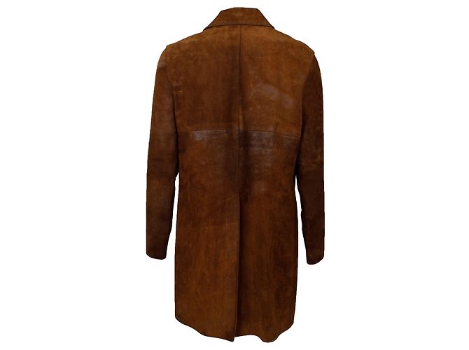 Autre Marque Cappotto in pelle scamosciata marrone A.P.C. - vista 2