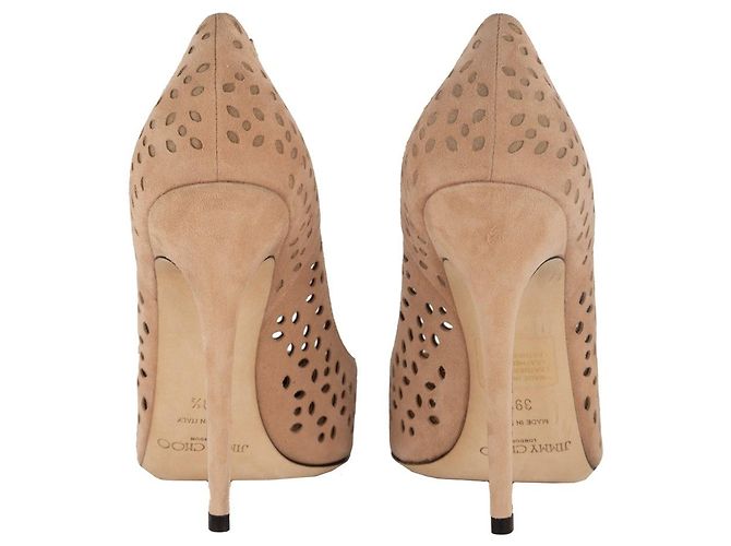Jimmy Choo Anouk Pumps aus beigem perforiertem Leder - Ansicht 3