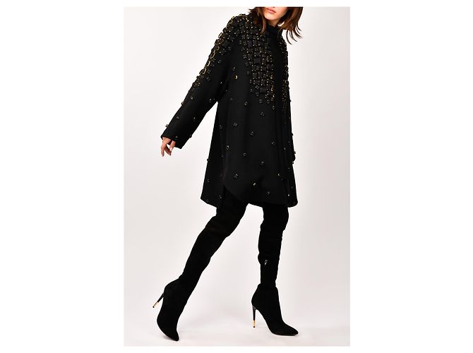 Autre Marque Diliborio Cape-Jacke mit Verzierungen Schwarz - Ansicht 2