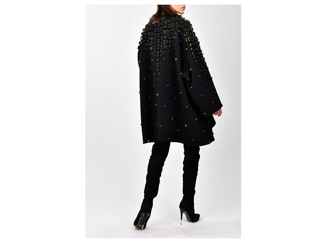 Autre Marque Diliborio Cape-Jacke mit Verzierungen Schwarz - Ansicht 3
