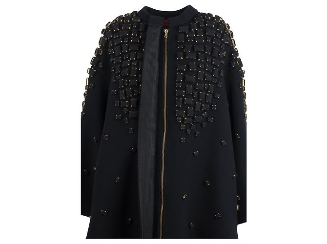 Autre Marque Diliborio Cape-Jacke mit Verzierungen Schwarz - Ansicht 5