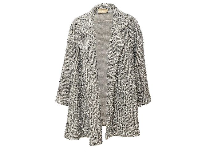 Cappotto a spina di pesce con perline Gianfranco Ferré Grigio - vista 3