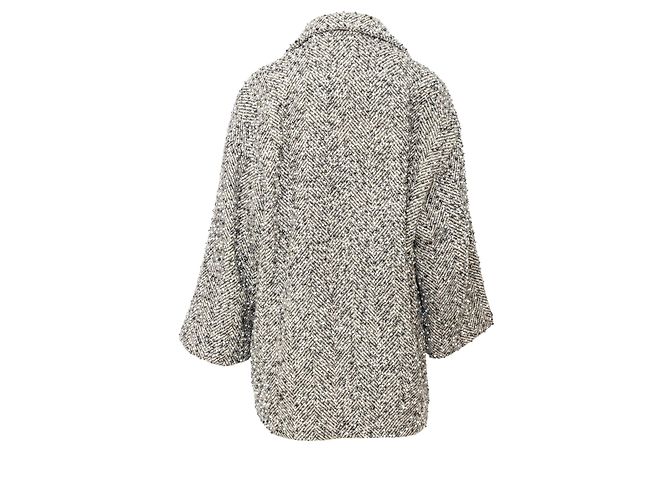 Cappotto a spina di pesce con perline Gianfranco Ferré Grigio - vista 5