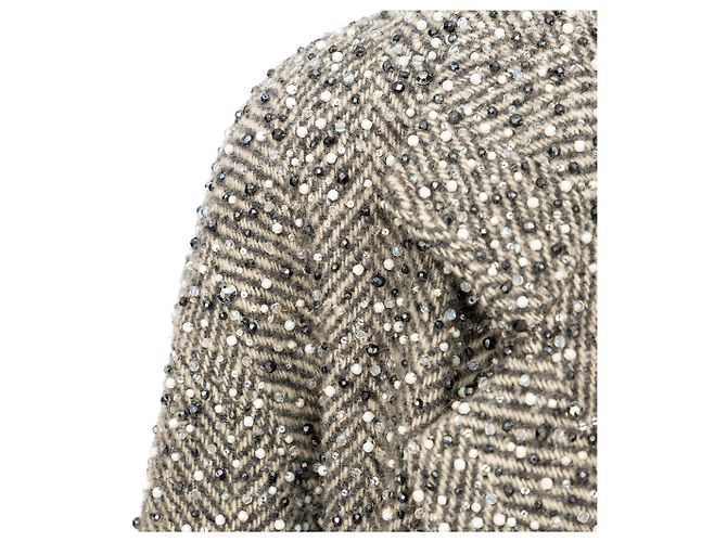 Cappotto a spina di pesce con perline Gianfranco Ferré Grigio - vista 6