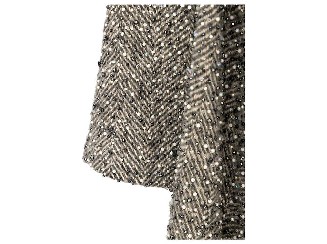 Cappotto a spina di pesce con perline Gianfranco Ferré Grigio - vista 7