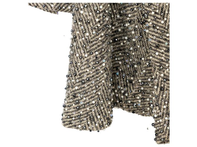 Cappotto a spina di pesce con perline Gianfranco Ferré Grigio - vista 8