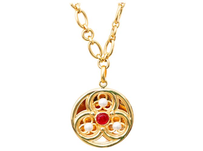 Chanel Halskette mit Medaillon Golden - Ansicht 4