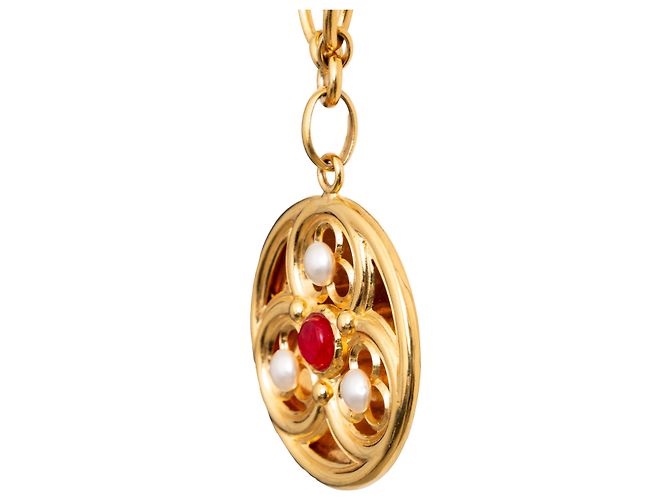 Chanel Halskette mit Medaillon Golden - Ansicht 5
