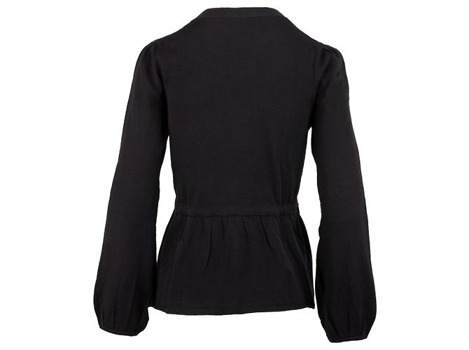Autre Marque Cardigan noir avec cordon de serrage - vue 2