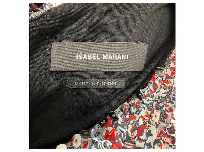 Top Olivio Isabel Marant in paillettes multicolore metallizzate argento Metallico - vista 4