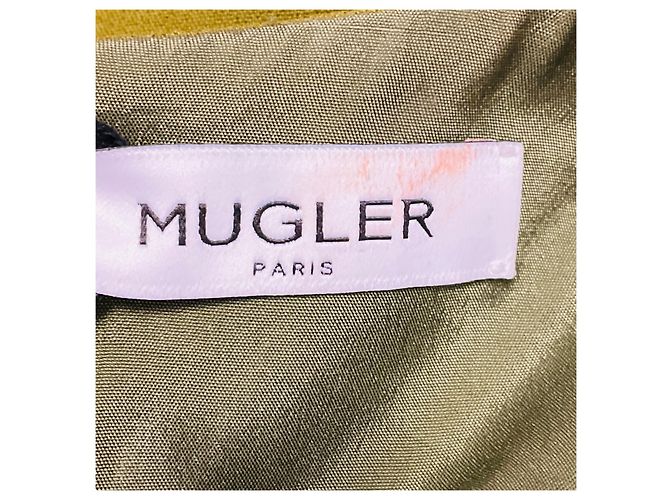 Autre Marque Top asimétrico sin mangas de crepé Mugler Khaki Green Verde - vista 5