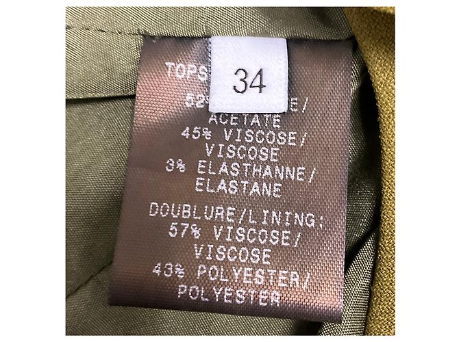 Autre Marque Top asimétrico sin mangas de crepé Mugler Khaki Green Verde - vista 6