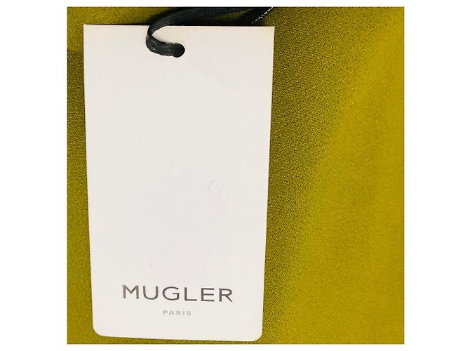 Autre Marque Top asimétrico sin mangas de crepé Mugler Khaki Green Verde - vista 7