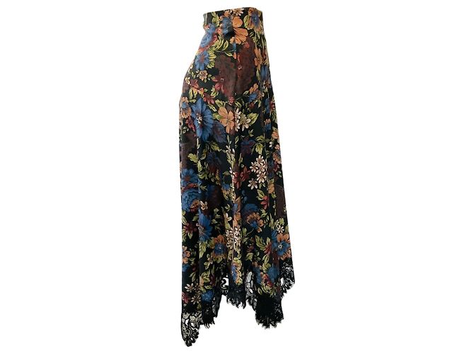 Gonna midi Rosemary in seta multicolore nera Veronica Beard Nero - vista 2
